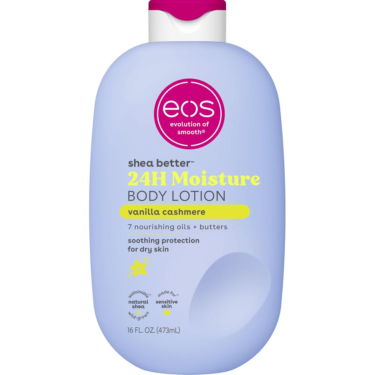 eos Shea Better Body Lotion- Vanilla Cashmere, 24-Hour Moisture, 16 fl oz - ElectronicEssence
