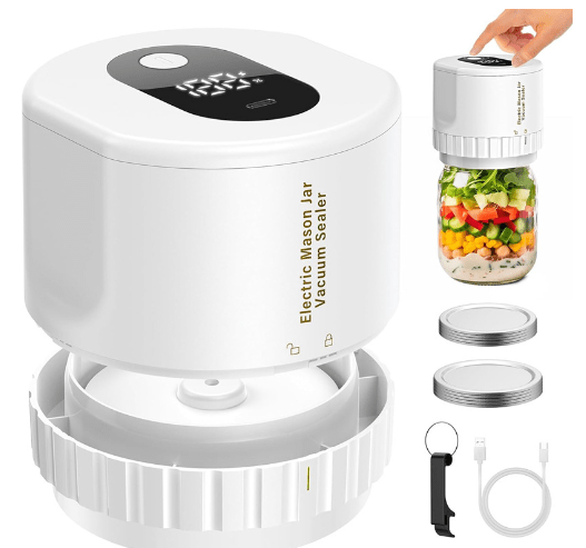 Mason Jar Vacuum Sealer - Electric Food Sealing Machine - ElectronicEssence