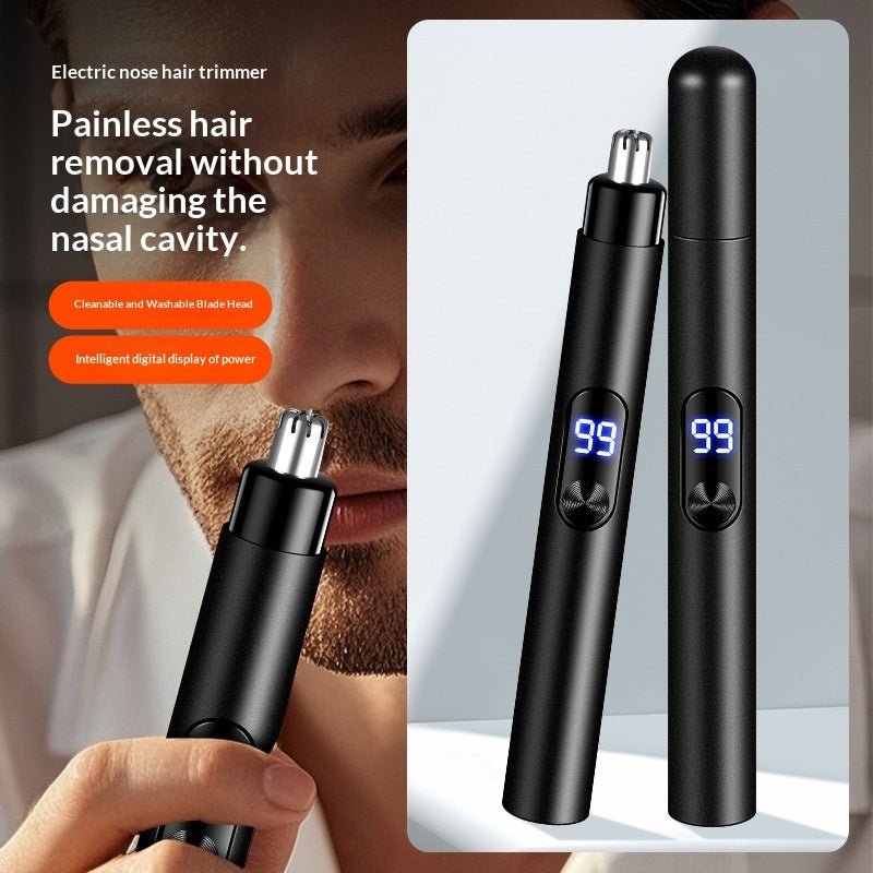 Rechargeable Electric Nose Hair Trimmer for Men - Portable Grooming Tool with Precision Blades - ElectronicEssence