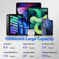1Pc 3 In 1 10000mAh MagSafe Fast Charging Power Bank PD20W Portable Charger With 2 Built In Cables Stand Fit For IOS Phone 16 15 13 Series And More - ElectronicEssence