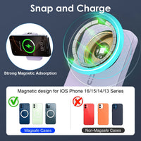1Pc 3 In 1 10000mAh MagSafe Fast Charging Power Bank PD20W Portable Charger With 2 Built In Cables Stand Fit For IOS Phone 16 15 13 Series And More - ElectronicEssence