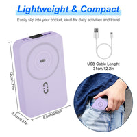 1Pc 3 In 1 10000mAh MagSafe Fast Charging Power Bank PD20W Portable Charger With 2 Built In Cables Stand Fit For IOS Phone 16 15 13 Series And More - ElectronicEssence
