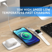 3 In 1 Magnetic Wireless Multi-device Folding Cell Phone Wireless Charger Gadgets - ElectronicEssence