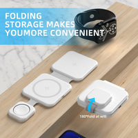 3 In 1 Magnetic Wireless Multi-device Folding Cell Phone Wireless Charger Gadgets - ElectronicEssence