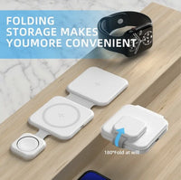 3 In 1 Magnetic Wireless Multi-device Folding Cell Phone Wireless Charger Gadgets - ElectronicEssence