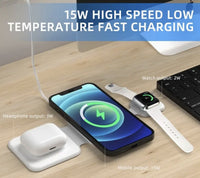 3 In 1 Magnetic Wireless Multi-device Folding Cell Phone Wireless Charger Gadgets - ElectronicEssence