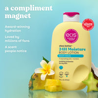 eos Shea Better Body Lotion- Vanilla Cashmere, 24-Hour Moisture, 16 fl oz - ElectronicEssence