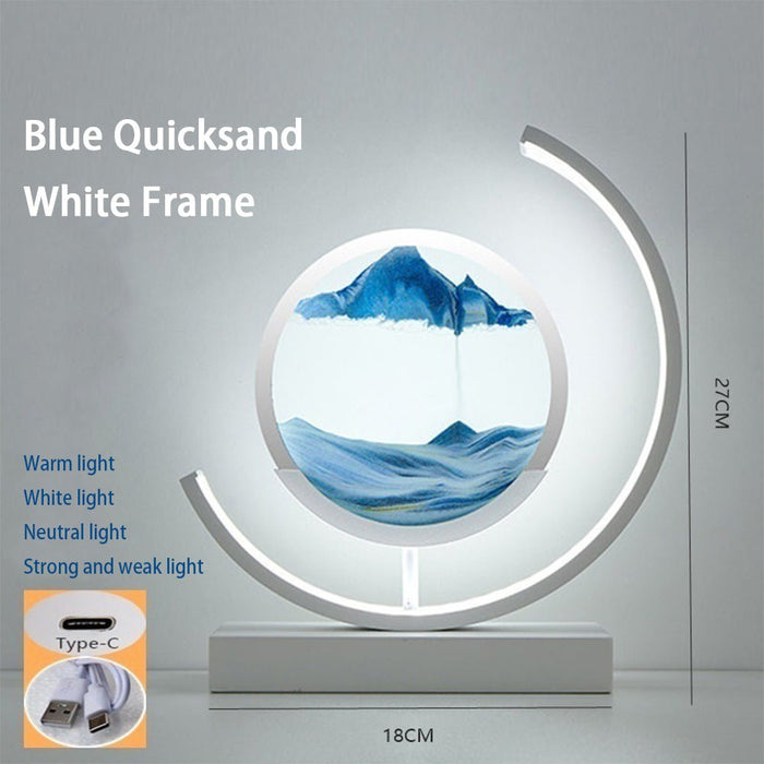 Glass Flowing Sand Colored Painting Lamp Decoration Handmade DIY Material Pack Atmosphere Creative Gift Rechargeable Night Light - ElectronicEssence