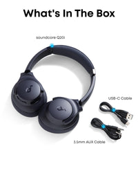 Soundcore by Anker Q20i Hybrid Active Noise Cancelling Headphones, Black - ElectronicEssence
