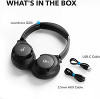 Soundcore by Anker Q20i Hybrid Active Noise Cancelling Headphones, Black - ElectronicEssence