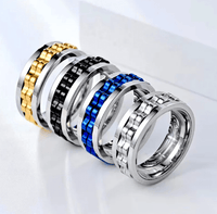 Stainless Steel Spinner Fidget Ring for Men - ElectronicEssence