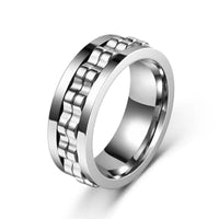 Stainless Steel Spinner Fidget Ring for Men - ElectronicEssence