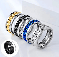 Stainless Steel Spinner Fidget Ring for Men - ElectronicEssence