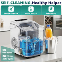 Sweetcrispy Countertop Ice Maker with Scoop, Basket and Handle. Portable Ice Machine. - ElectronicEssence