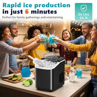 Sweetcrispy Countertop Ice Maker with Scoop, Basket and Handle. Portable Ice Machine. - ElectronicEssence