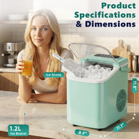 Sweetcrispy Countertop Ice Maker with Scoop, Basket and Handle. Portable Ice Machine. - ElectronicEssence