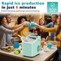 Sweetcrispy Countertop Ice Maker with Scoop, Basket and Handle. Portable Ice Machine. - ElectronicEssence