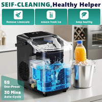 Sweetcrispy Countertop Ice Maker with Scoop, Basket and Handle. Portable Ice Machine. - ElectronicEssence