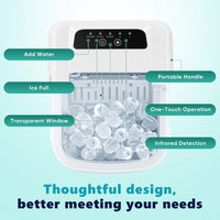 Sweetcrispy Countertop Ice Maker with Scoop, Basket and Handle. Portable Ice Machine. - ElectronicEssence