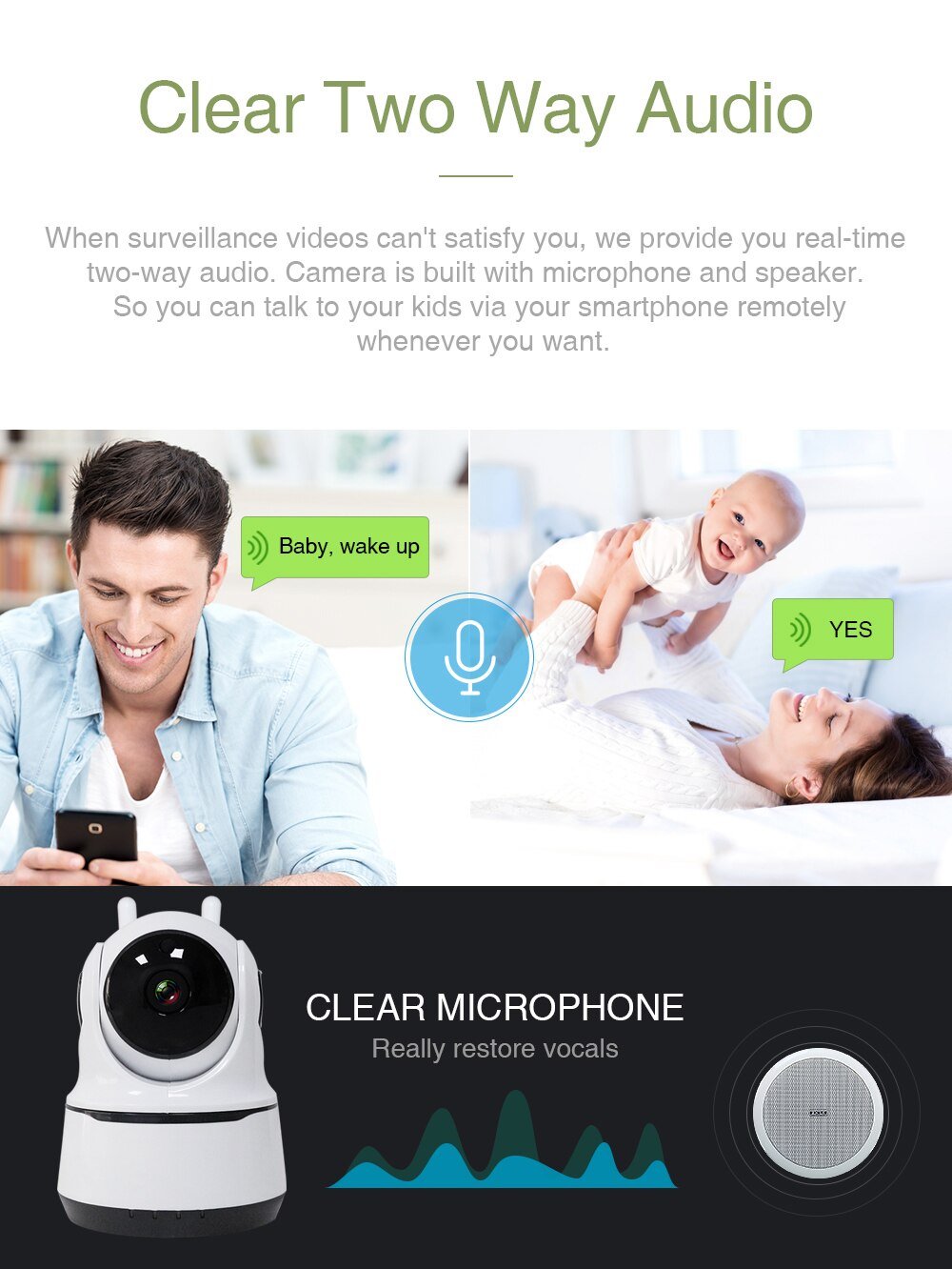 Wireless Security Camera 1080P Night Vision, Motion Detection, Activity Alert, Deterrent Alarm - ElectronicEssence